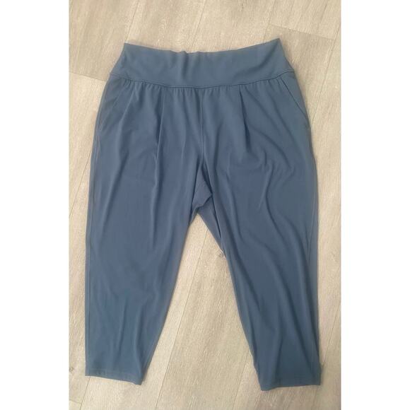 NWOT Athleta Elation Pant in Granite Blue Pleated‎ Tapered Leg Plus Size 2X - Picture 1 of 4